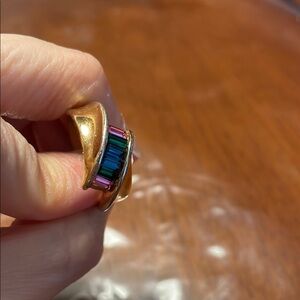 Gold Colored Ring with Accents, Size 9